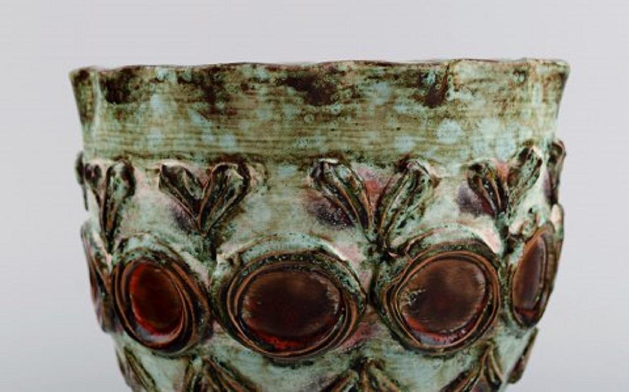 European Studio Ceramist, Flowerpot Cover in Glazed Ceramics, 1960s / 70s In Excellent Condition In Copenhagen, DK