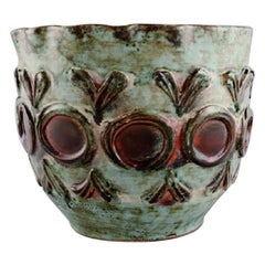 European Studio Ceramist, Flowerpot Cover in Glazed Ceramics, 1960s / 70s