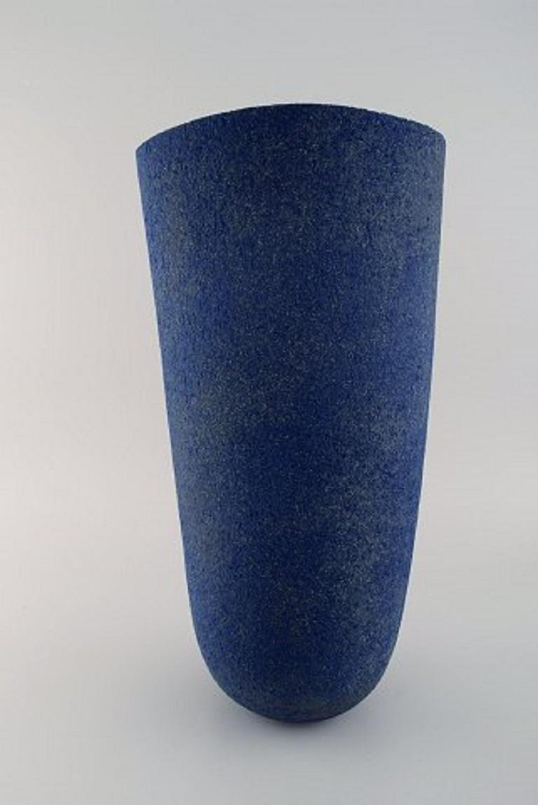 European Studio Ceramist, Large Floor Vase in Glazed Stoneware For Sale 2
