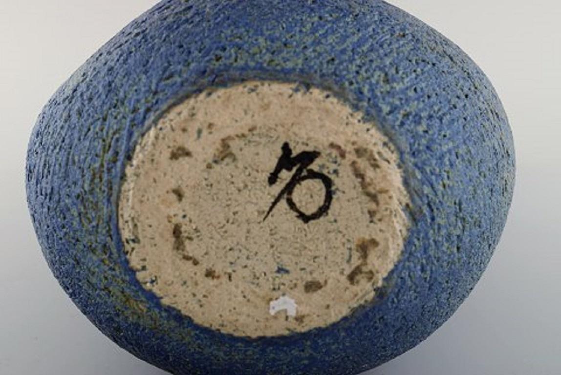 European Studio Ceramist, Large Floor Vase in Glazed Stoneware For Sale 3
