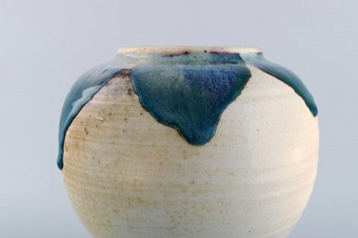Late 20th Century European Studio Ceramist, Large Unique Vase in Glazed Ceramics, 1980s For Sale