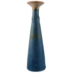 European Studio Ceramist, Large Unique Vase in Glazed Ceramics, 1980s