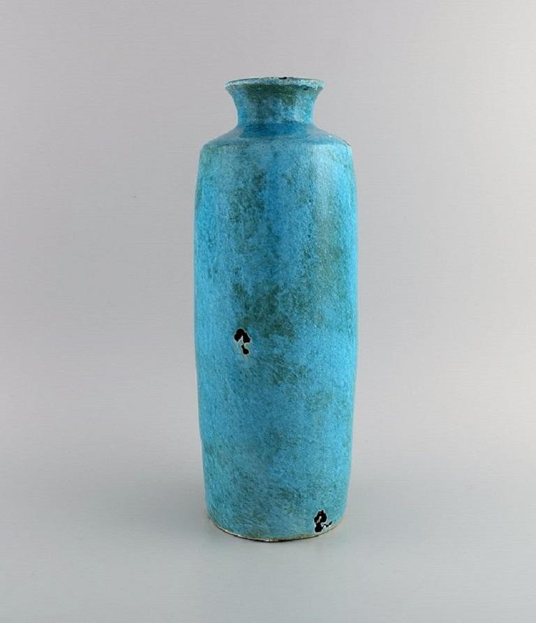 Unknown European Studio Ceramist, Large Unique Vase in Glazed Stoneware For Sale