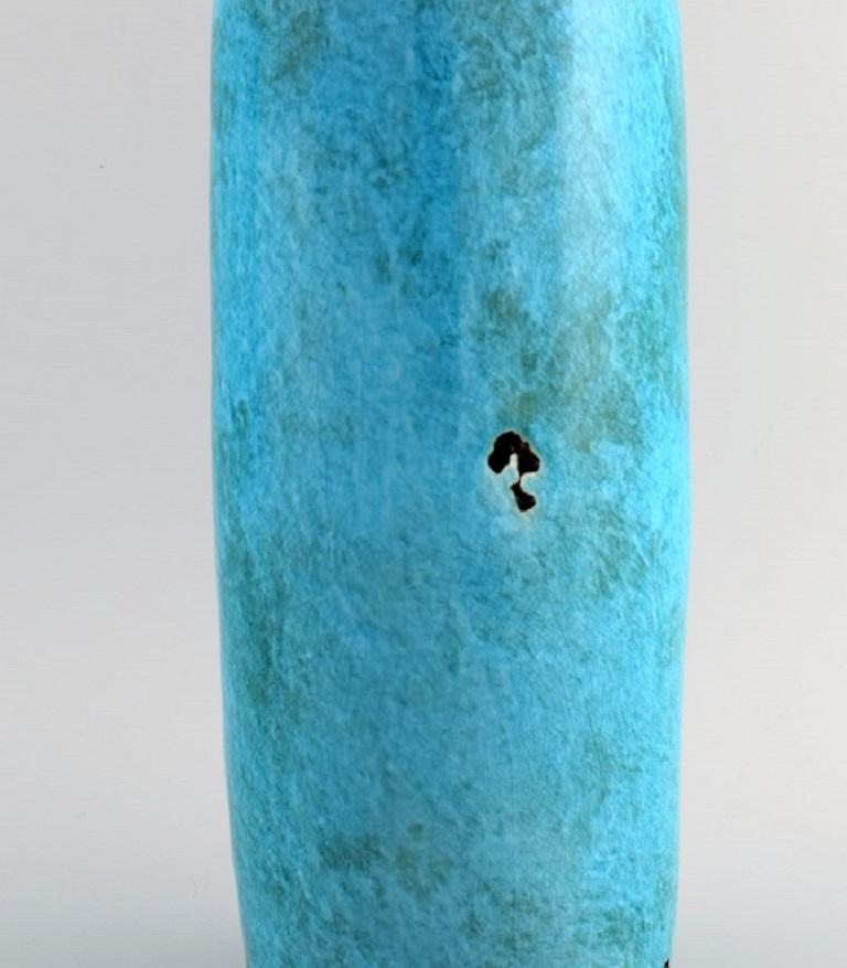 European Studio Ceramist, Large Unique Vase in Glazed Stoneware For Sale 1