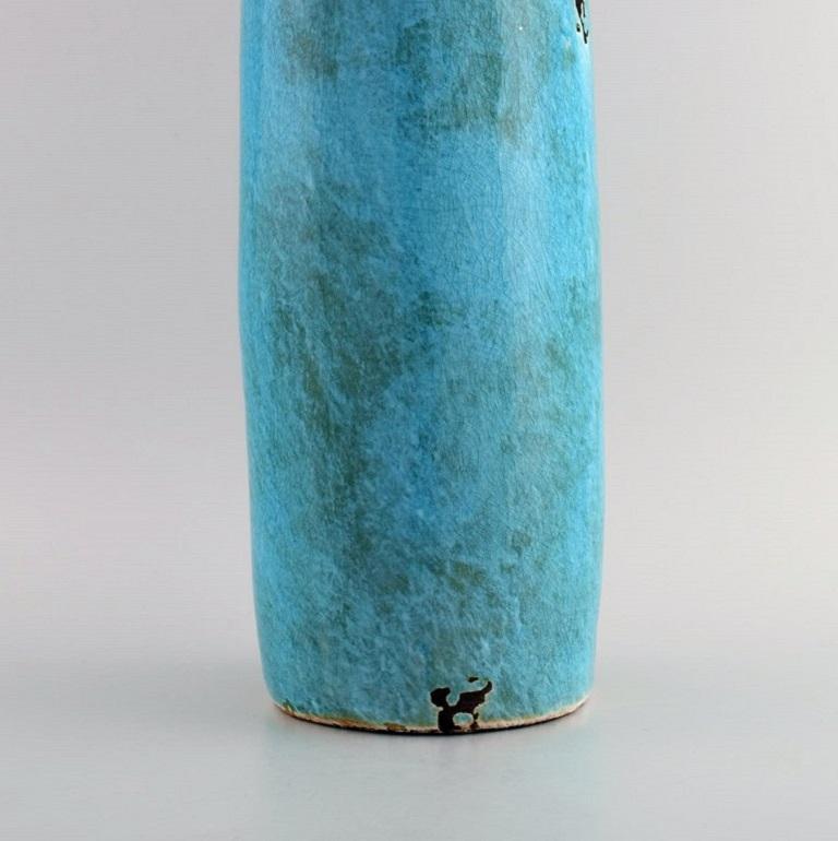 European Studio Ceramist, Large Unique Vase in Glazed Stoneware For Sale 2