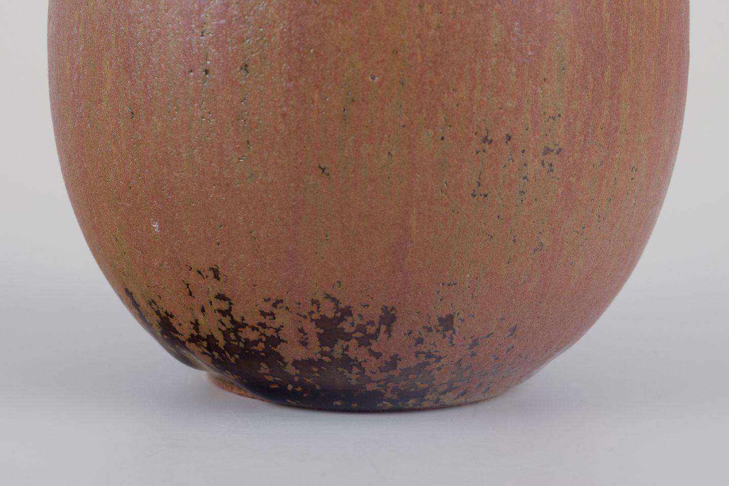 Glazed European studio ceramist. Sculpture in the shape of an egg in ceramic For Sale