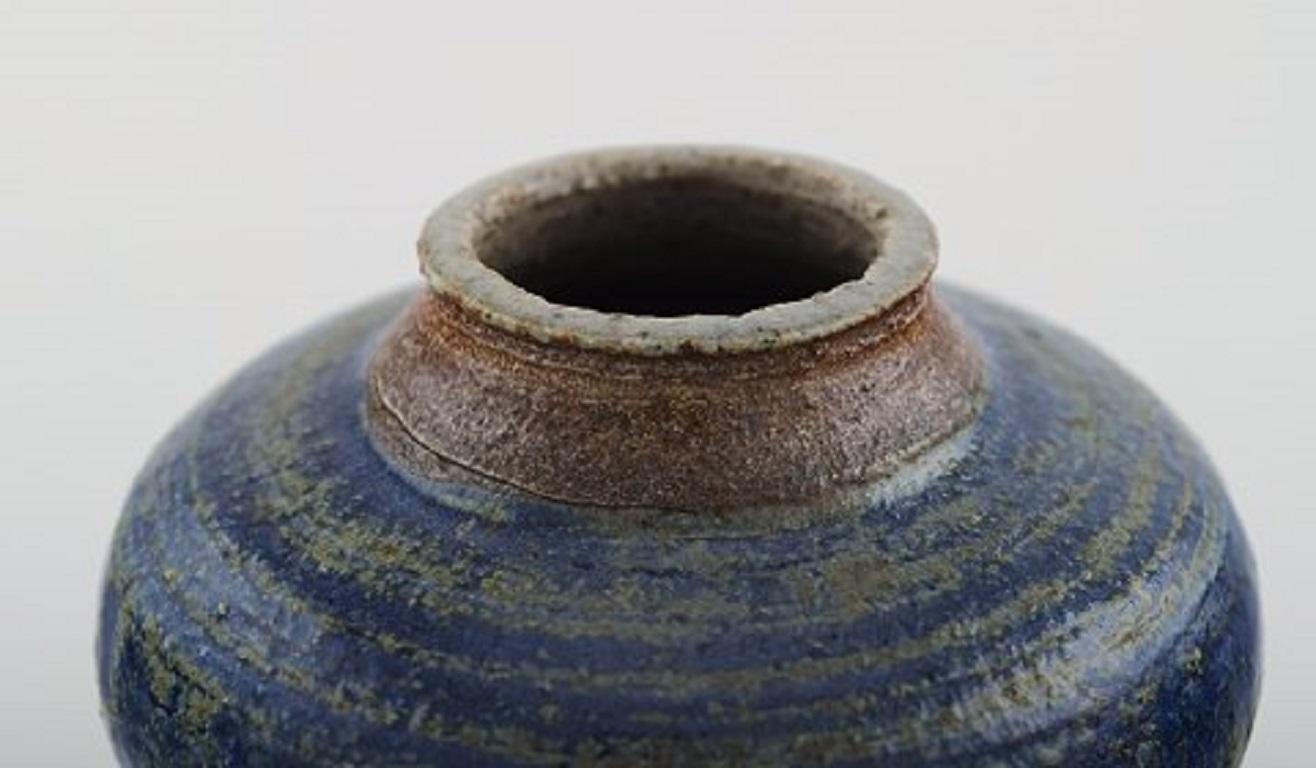 Unknown European Studio Ceramist, Small Unique Vase in Glazed Ceramics, 1960s-1970s