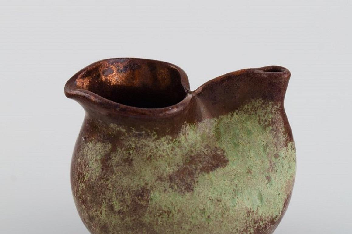 Unknown European Studio Ceramist, Small Unique Vase / Jug in Glazed Stoneware For Sale