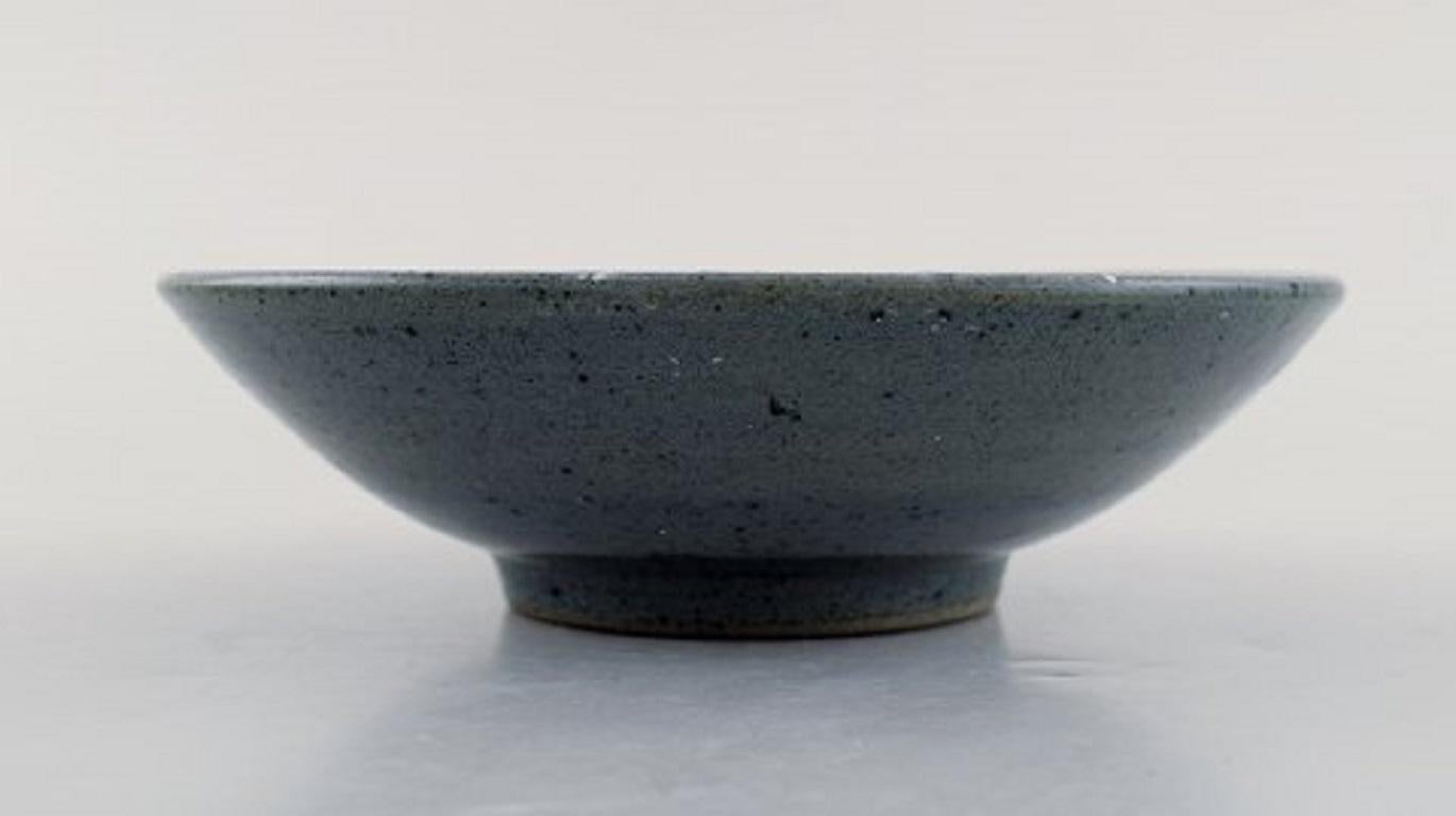 Mid-Century Modern European Studio Ceramist, Unique Bowl in Glazed Ceramics Decorated with Fishes