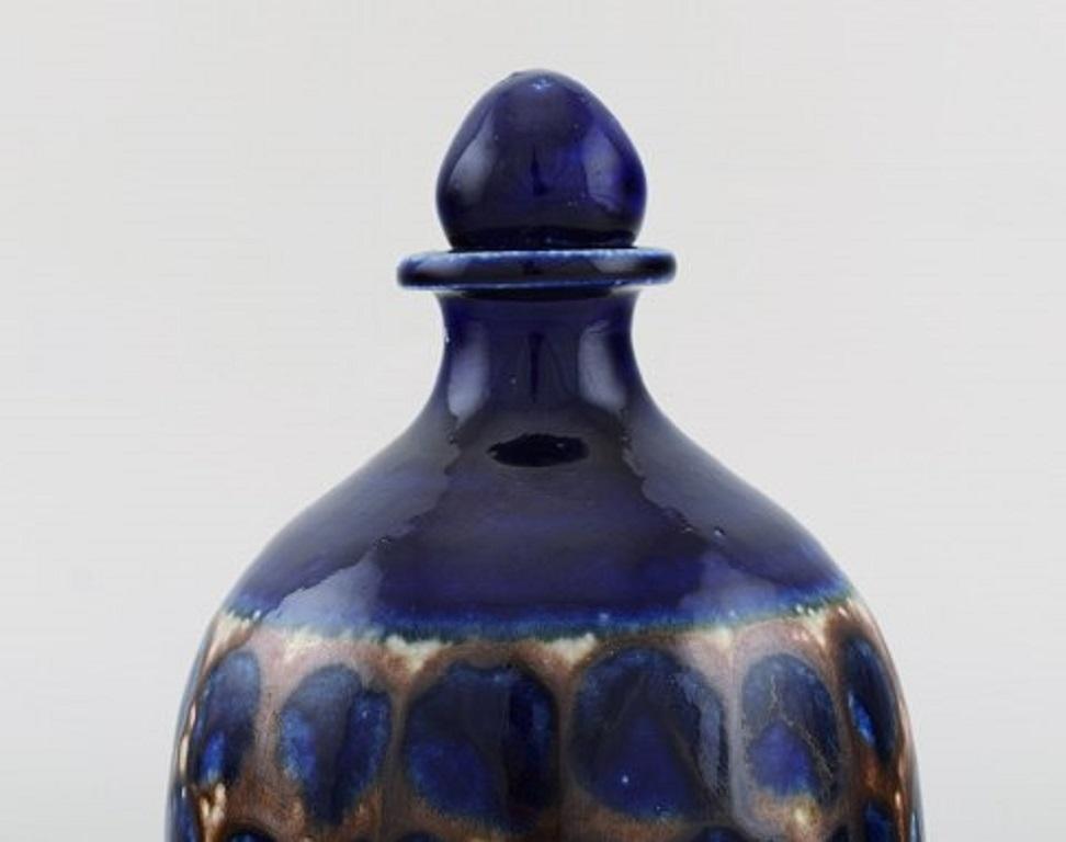 Modern European Studio Ceramist, Unique Carafe in Glazed Ceramics, 1980s For Sale