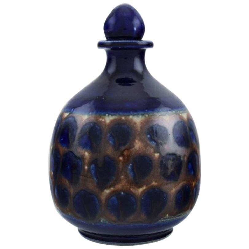 European Studio Ceramist, Unique Carafe in Glazed Ceramics, 1980s For Sale