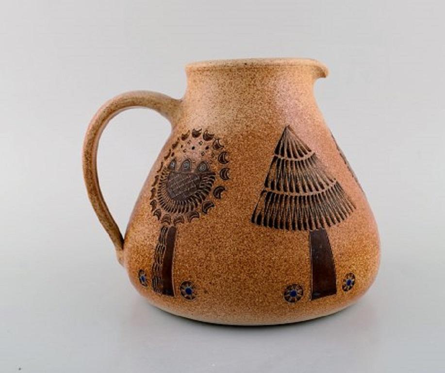 Mid-Century moderno Studio europeo di ceramica, brocca unica in ceramica smaltata, datata 1947 in vendita