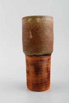 European Studio Ceramist, Unique Vase in Glazed Ceramics, 1960s-1970s
