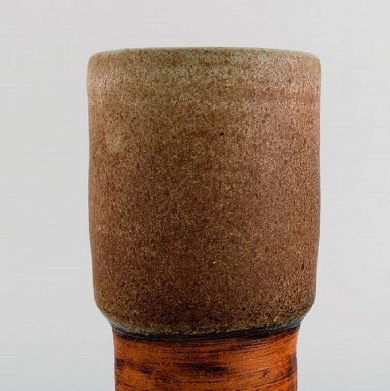 Unknown European Studio Ceramist, Unique Vase in Glazed Ceramics, 1960s-1970s For Sale
