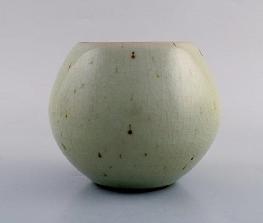 Modern European Studio Ceramist, Unique Vase in Glazed Ceramics, 1980s For Sale