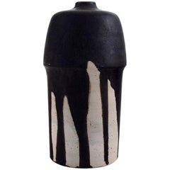 European Studio Ceramist, Unique Vase in Glazed Ceramics, 1980s