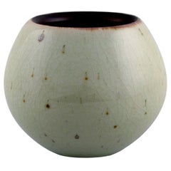 European Studio Ceramist, Unique Vase in Glazed Ceramics, 1980s