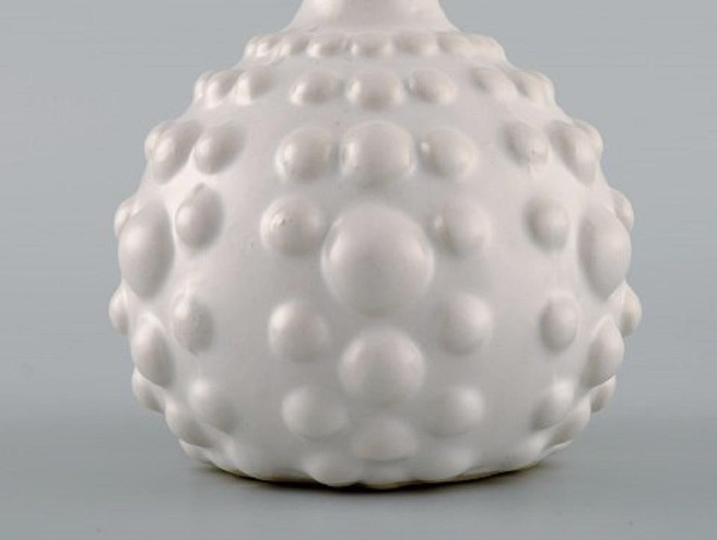 Unknown European Studio Ceramist, Unique Vase in White Glazed Ceramics, 1980s