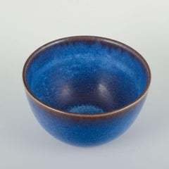 European Studio Potter. Ceramic bowl with deep blue glaze. Ca. 1970s
