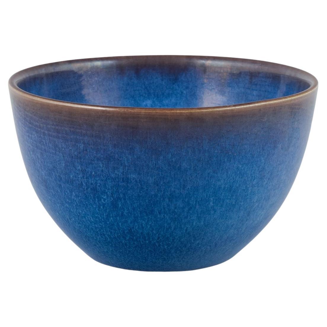 European Studio Potter. Ceramic bowl with deep blue glaze. Ca. 1970s