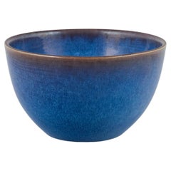 European Studio Potter. Ceramic bowl with deep blue glaze. Ca. 1970s
