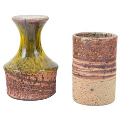Vintage European Studio Potters. Two small stoneware vases. 1960s/70s
