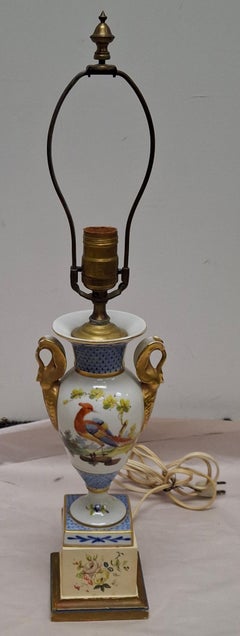 European Style Decorated Porcelain Urn Mounted as Table Lamp