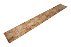 Rug & Kilim's European-Style Floral Runner Gold Red Wool and Silk Rug
