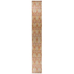 Rug & Kilim's European-Style Floral Runner Gold Red Wool and Silk Rug