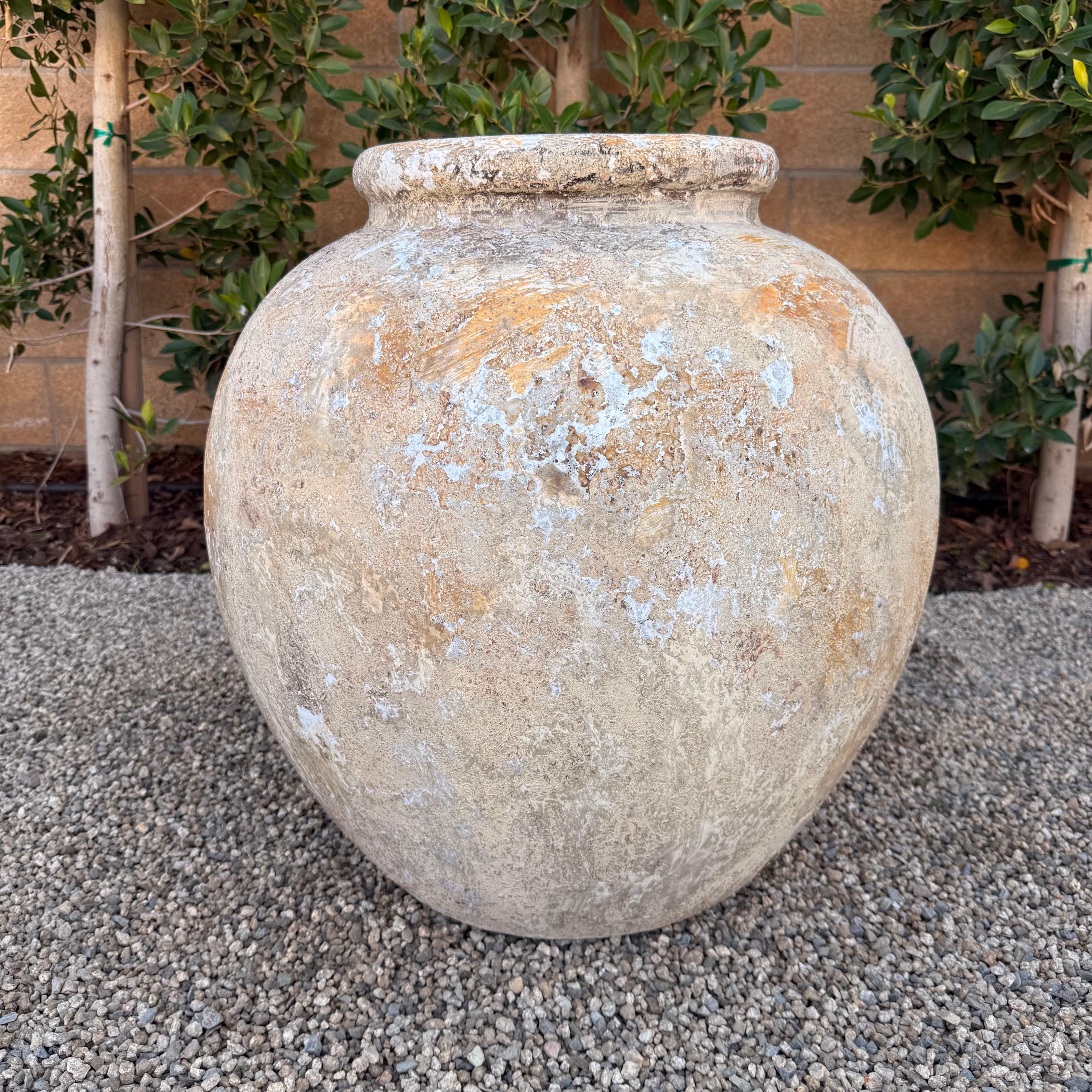 European Style Olive Pot in the Biot Jarre Style In Good Condition For Sale In Old Town Orange, CA