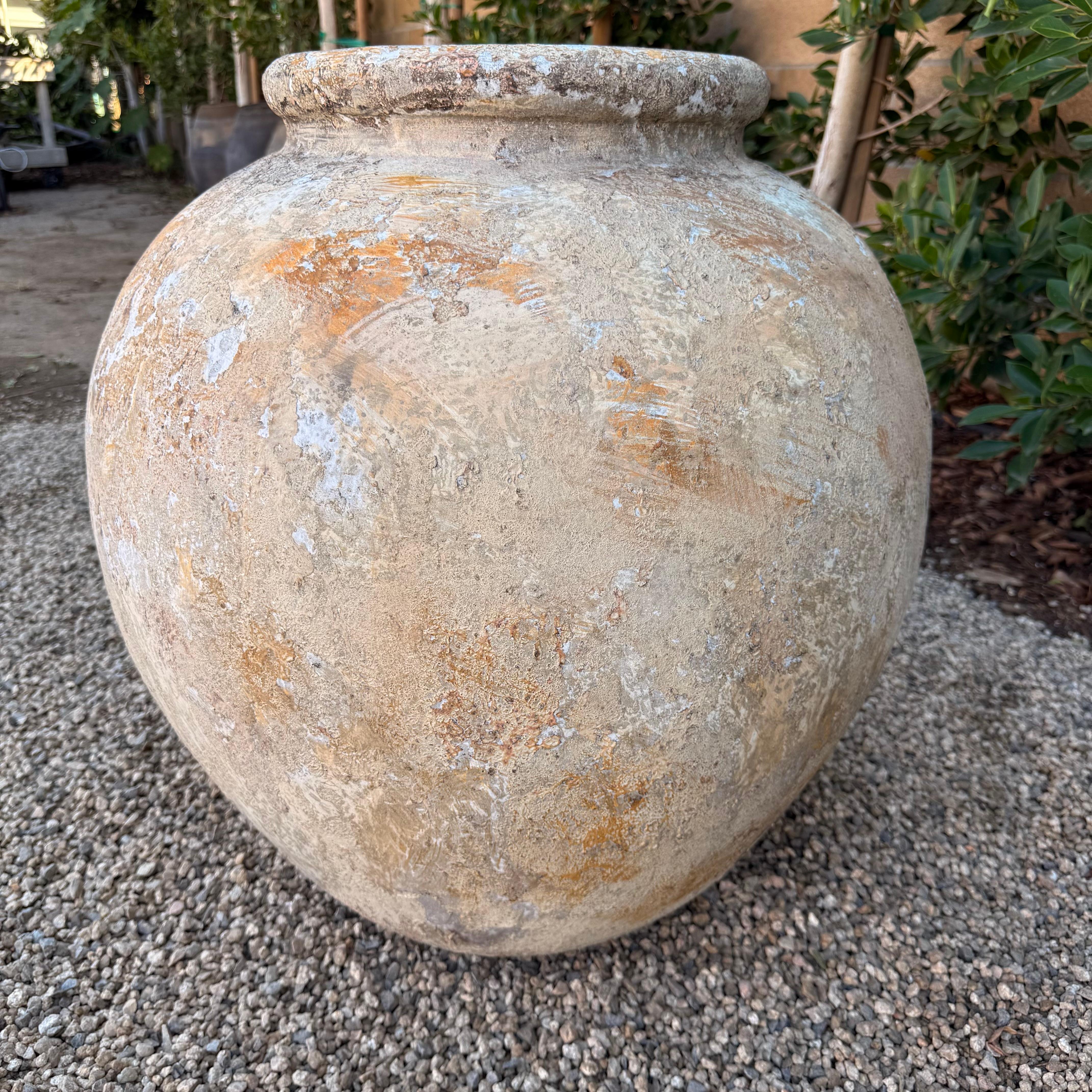 20th Century European Style Olive Pot in the Biot Jarre Style For Sale