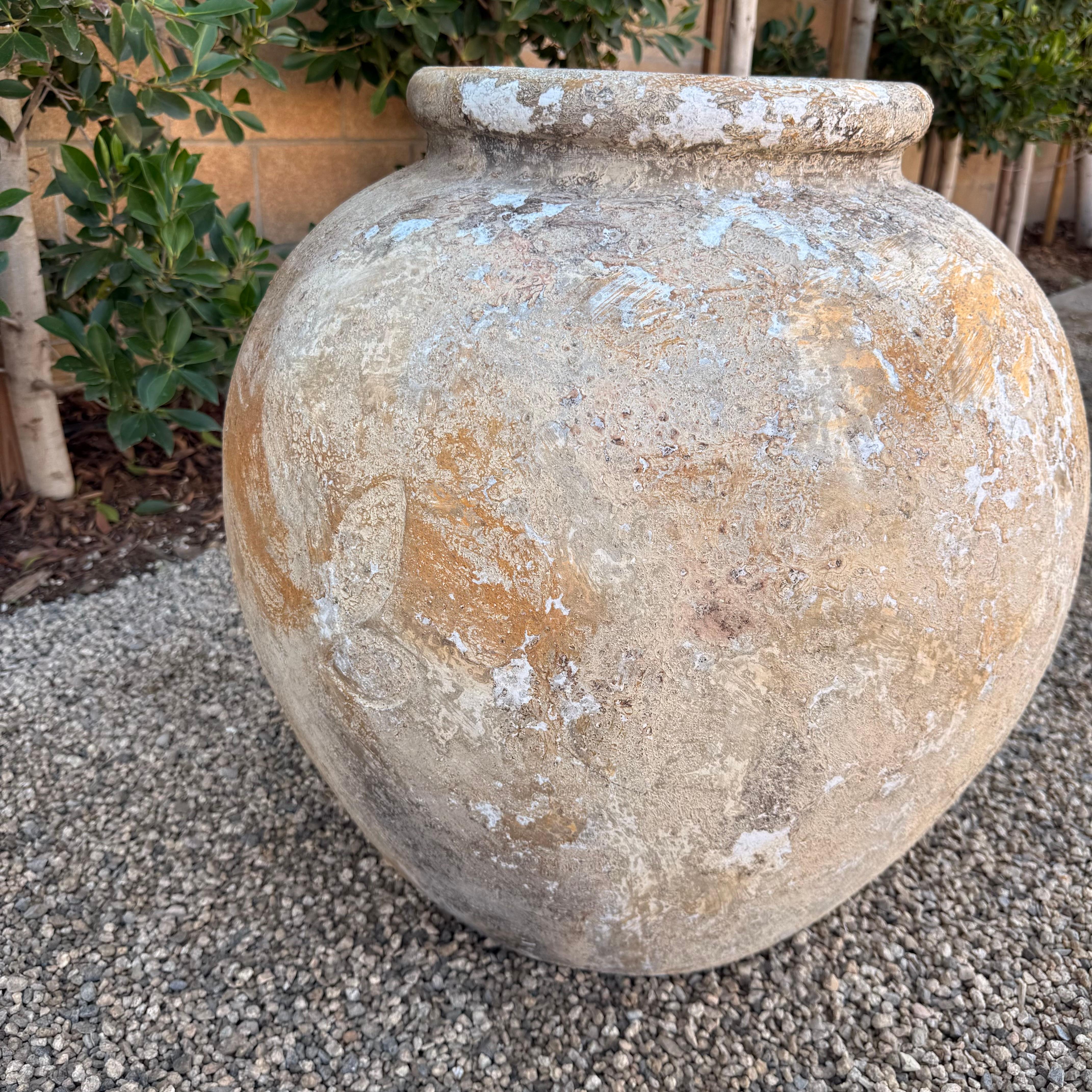 Clay European Style Olive Pot in the Biot Jarre Style For Sale