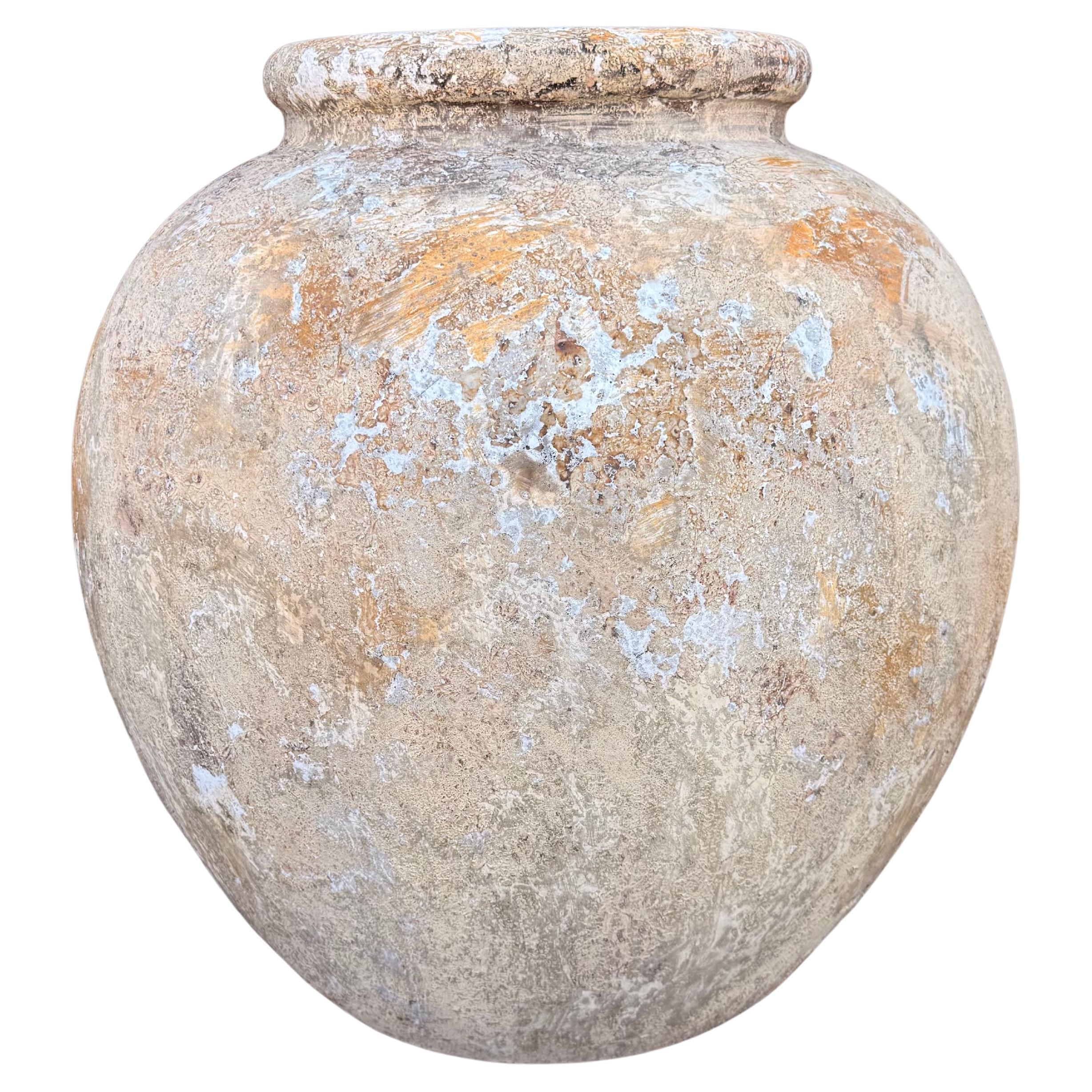 European Style Olive Pot in the Biot Jarre Style For Sale