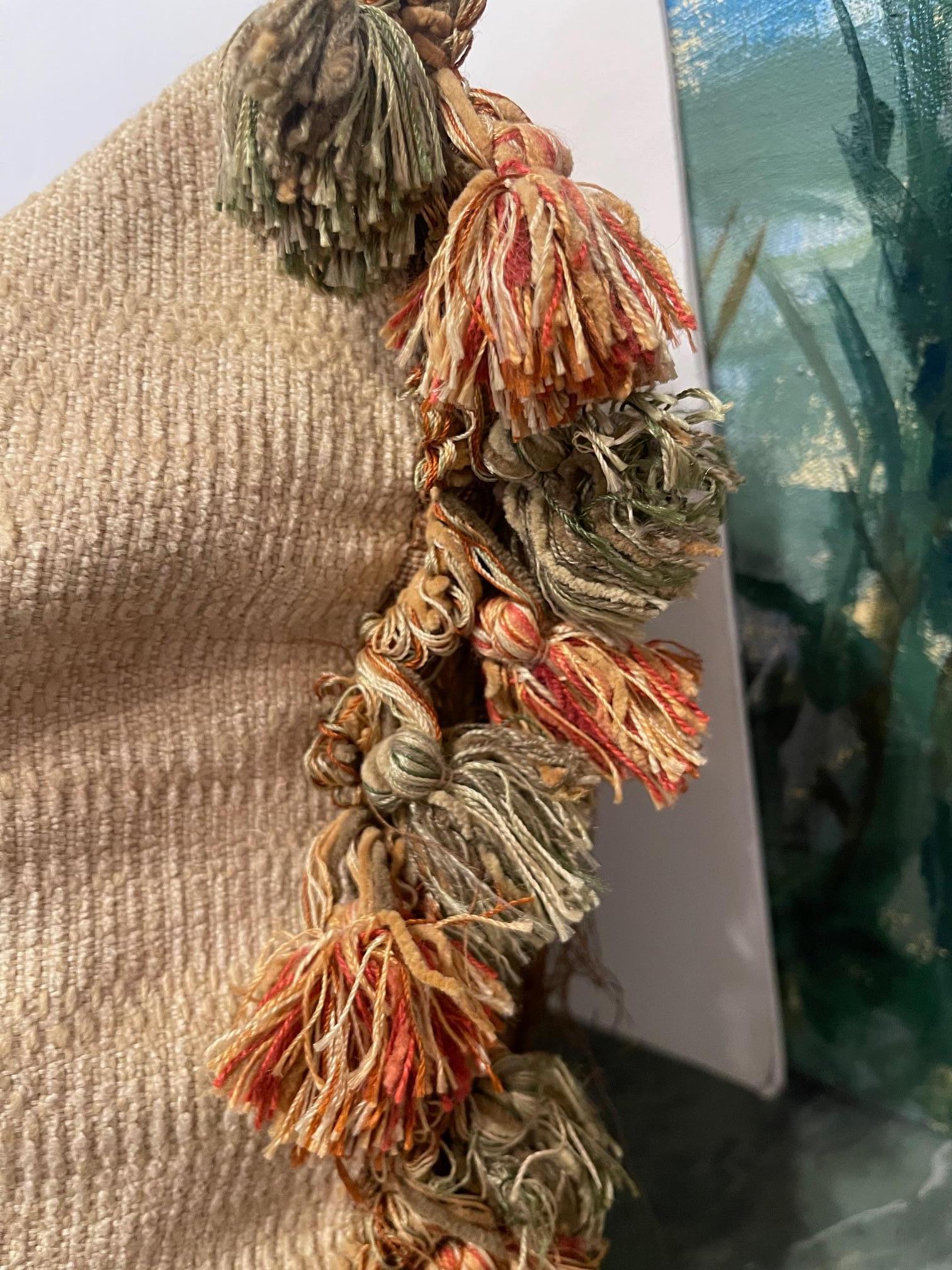 European Style Pillow Made from an 18th Century Tapestry Fragment 5