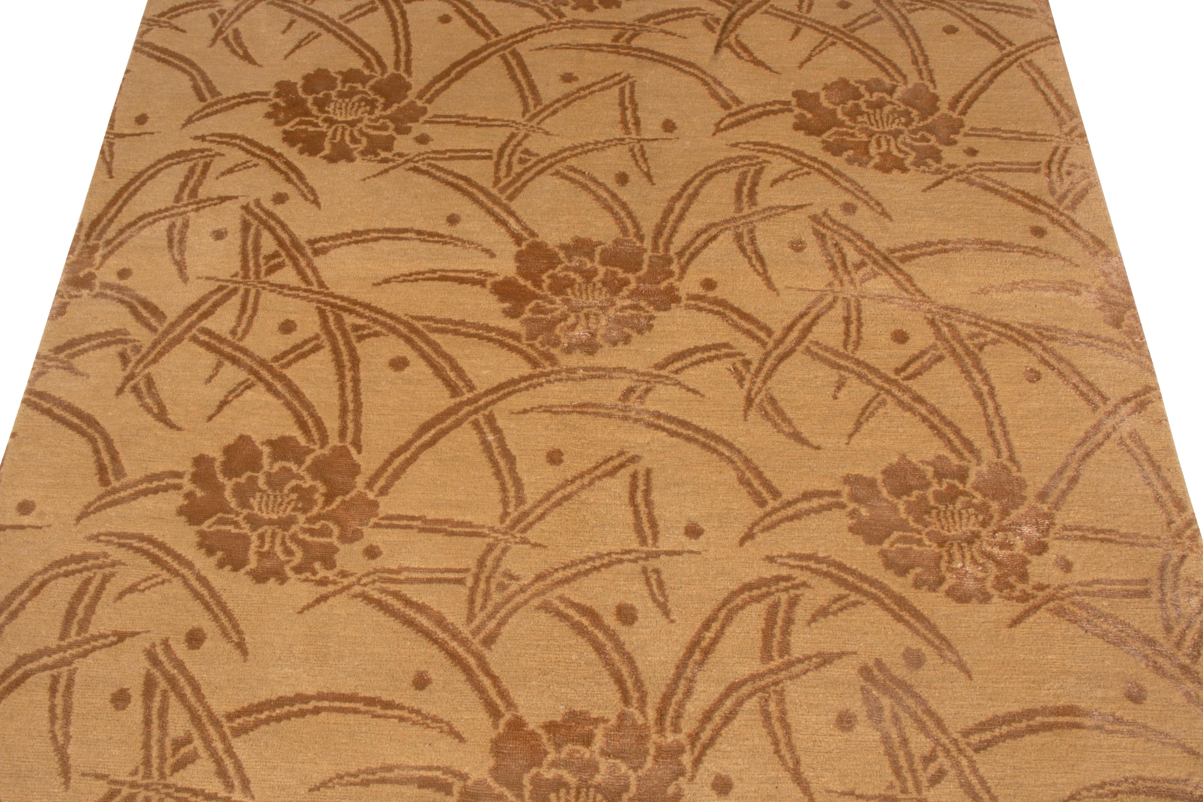 Modern Rug & Kilim's European-Style Rug Beige Brown Floral Pattern