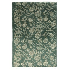 Rug & Kilim's European Style Rug Green Beige Floral Pattern