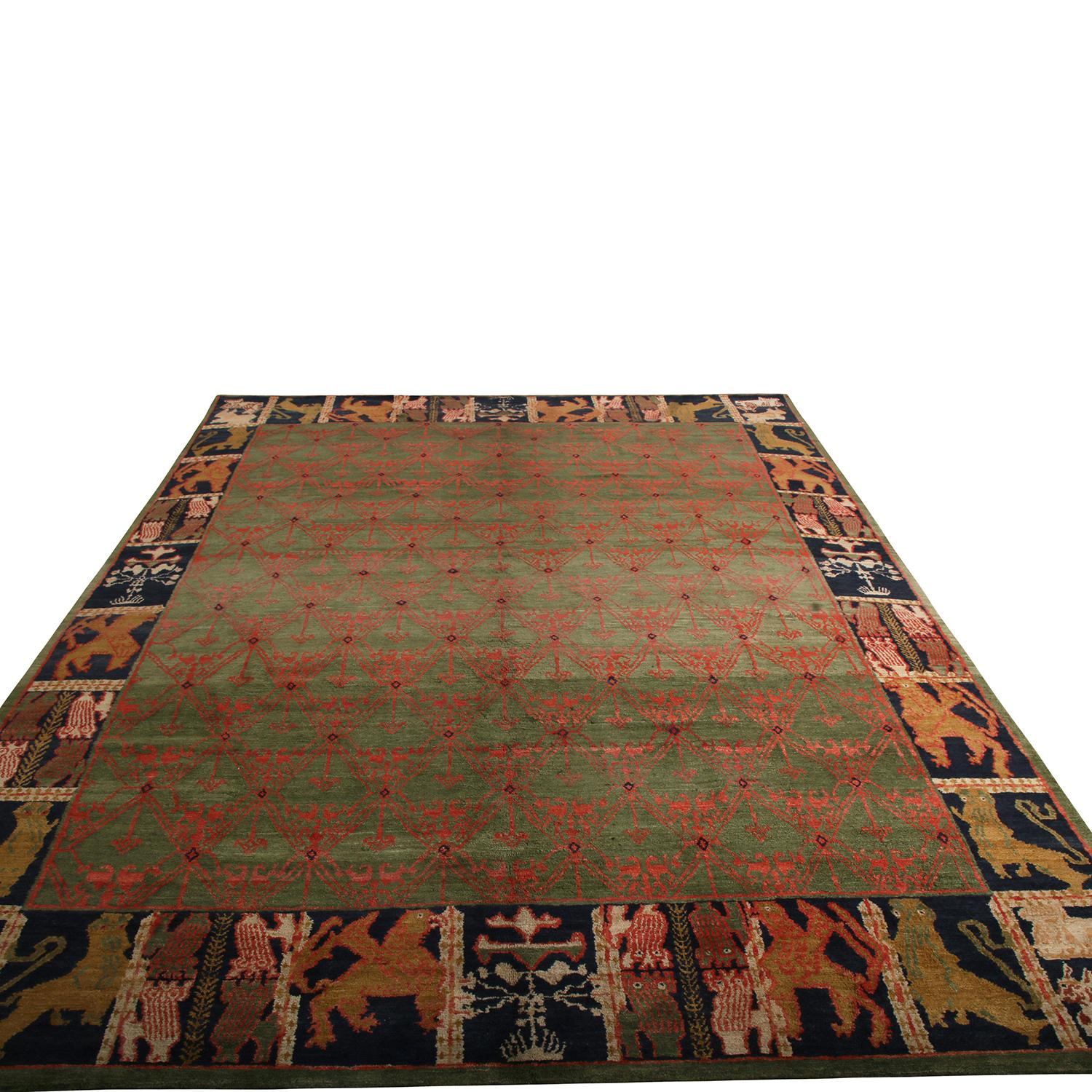 Inspired by Spanish colonial design, Rug & Kilim presents this 9 x11 piece from its European collection featuring the celebrated “Cortez” design of classic, regal sensibilities prevailing on the graph in rich florals on field and pictorials on the