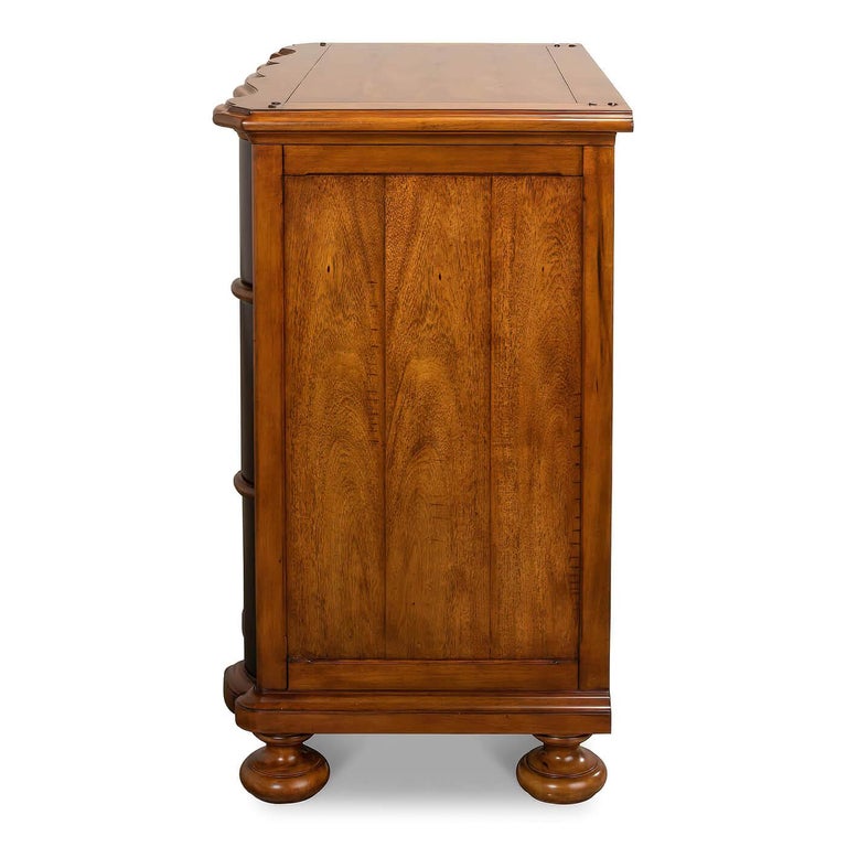 European-Style Walnut and Ebonized Chest of Drawers For Sale 1