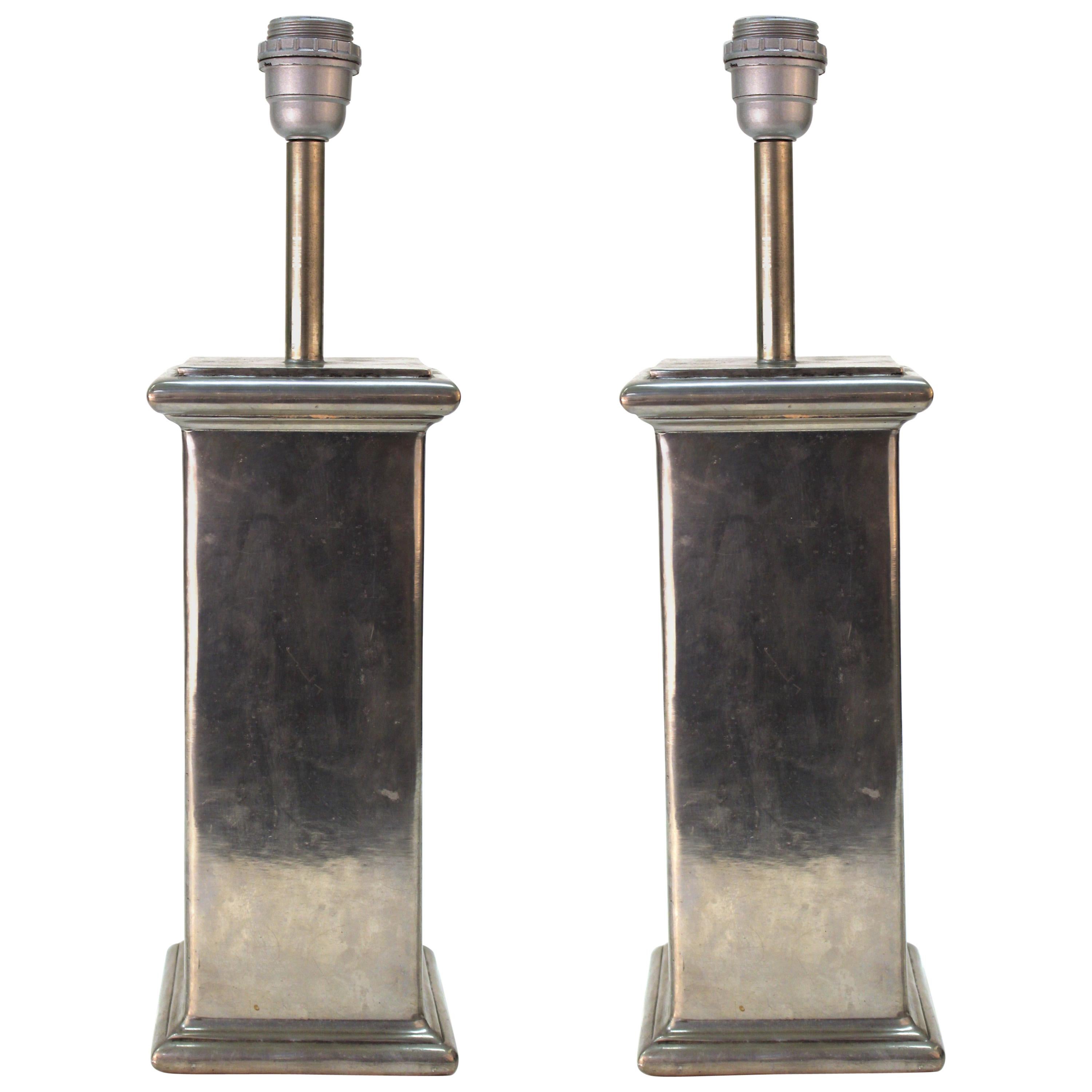 European Table Lamps in Tin, 20th Century