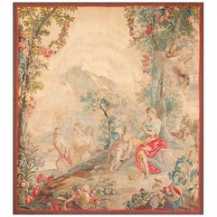Antique Early 18th Century French Tapestry ( 7' x 7'8" -  213 x 233 cm )