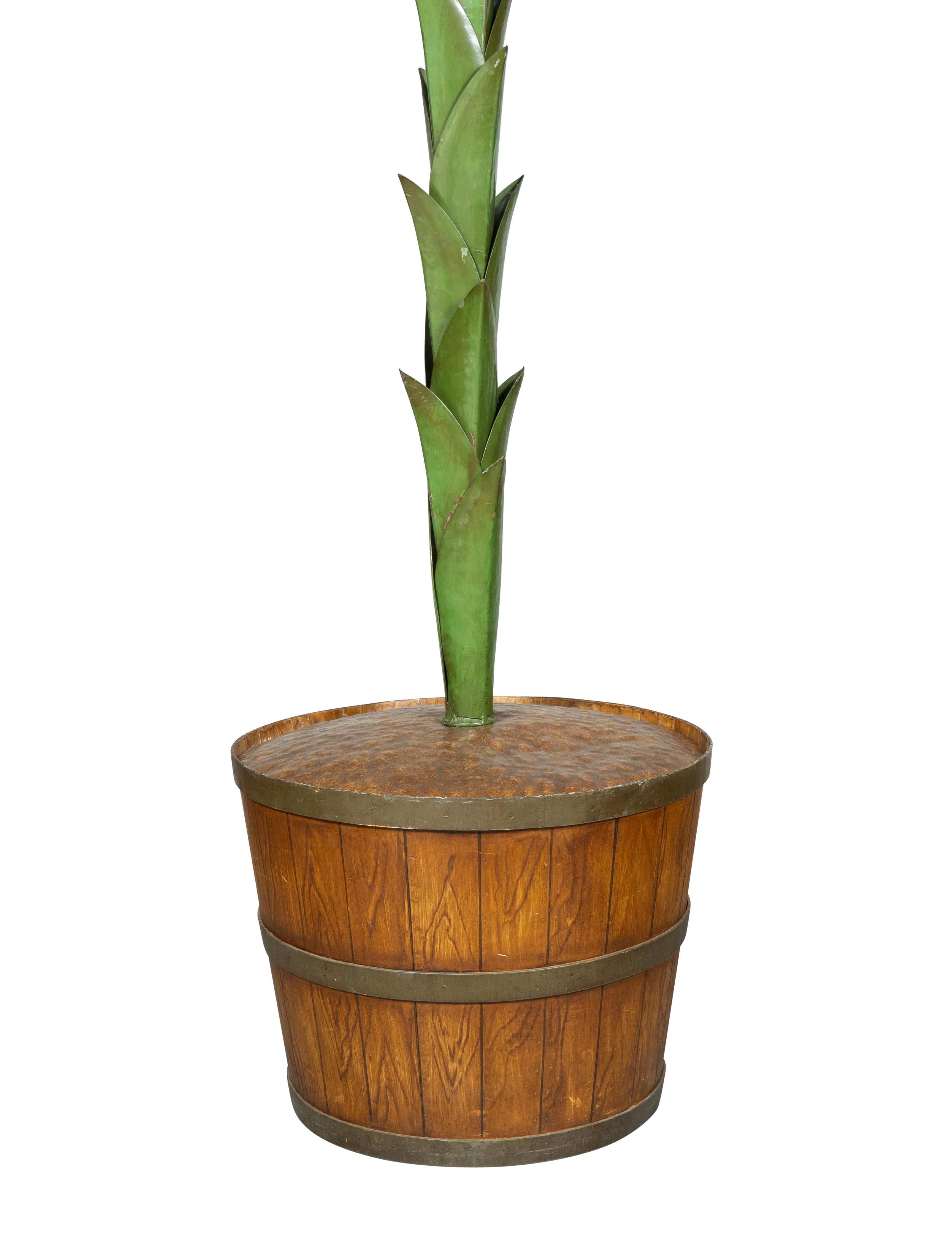 Italian European Tole And Copper Palm Tree For Sale
