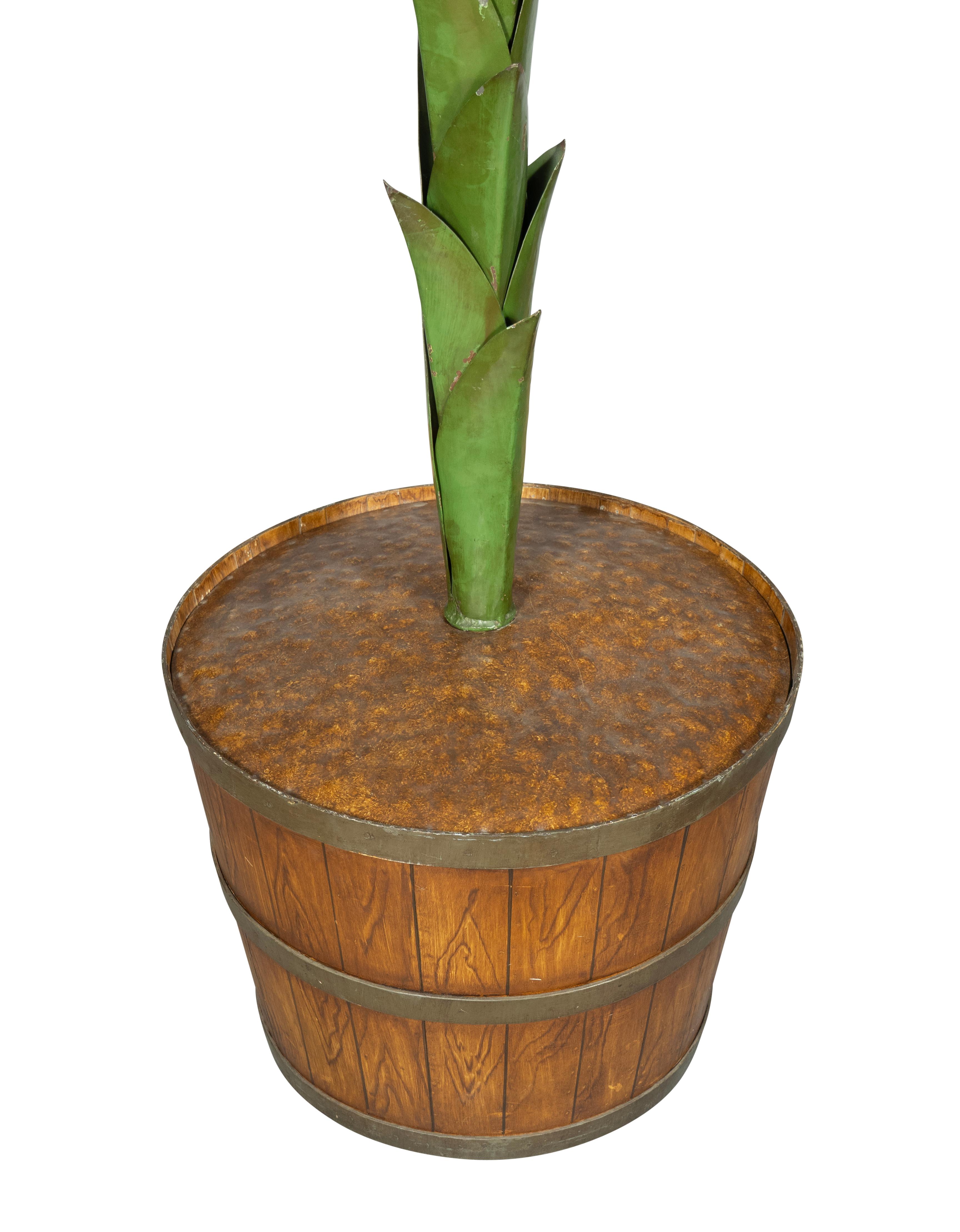 Mid-20th Century European Tole And Copper Palm Tree For Sale
