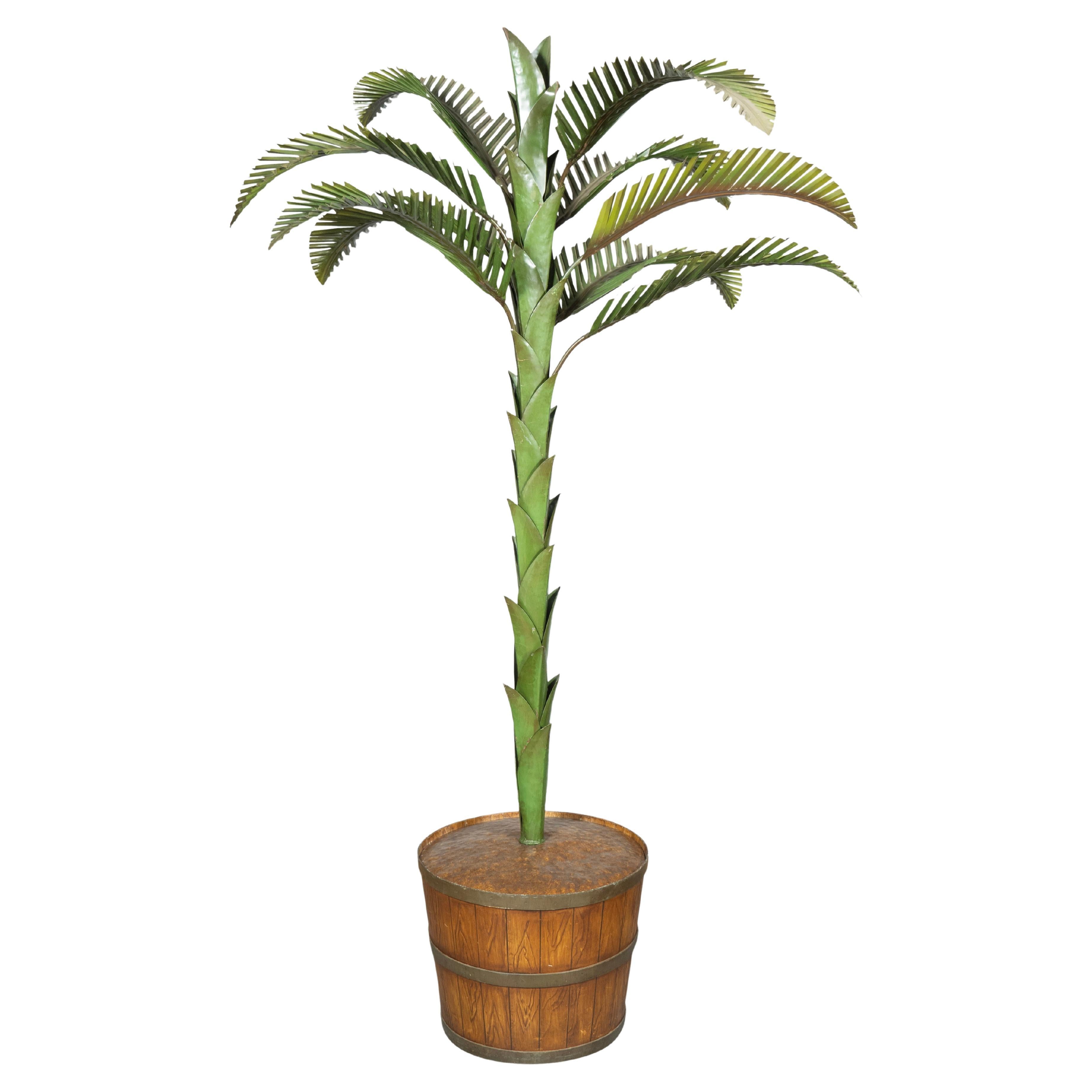 European Tole And Copper Palm Tree
