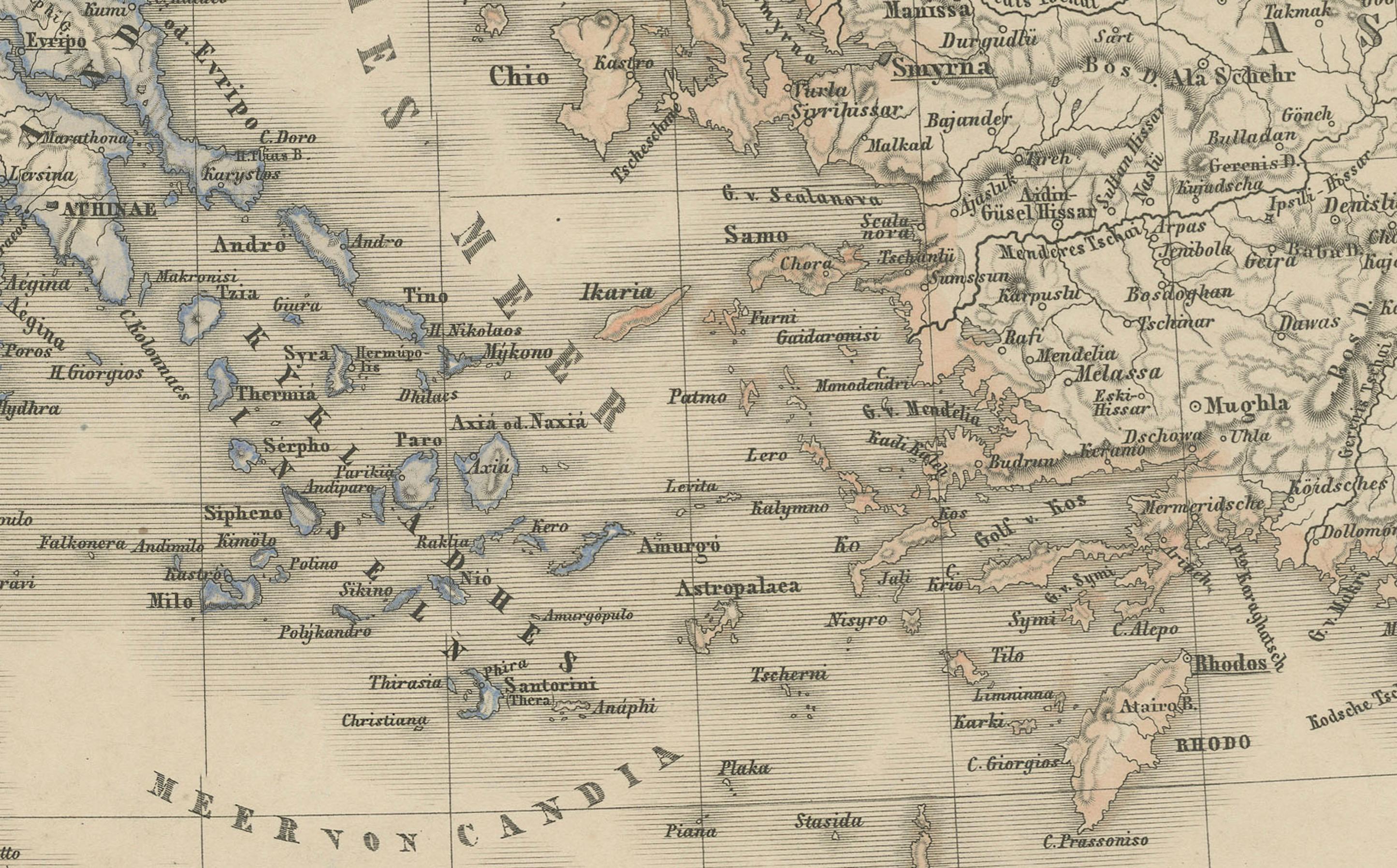 Carta Mappa Turchia e Grecia - Balcani e Isole Ionie 1857 in vendita