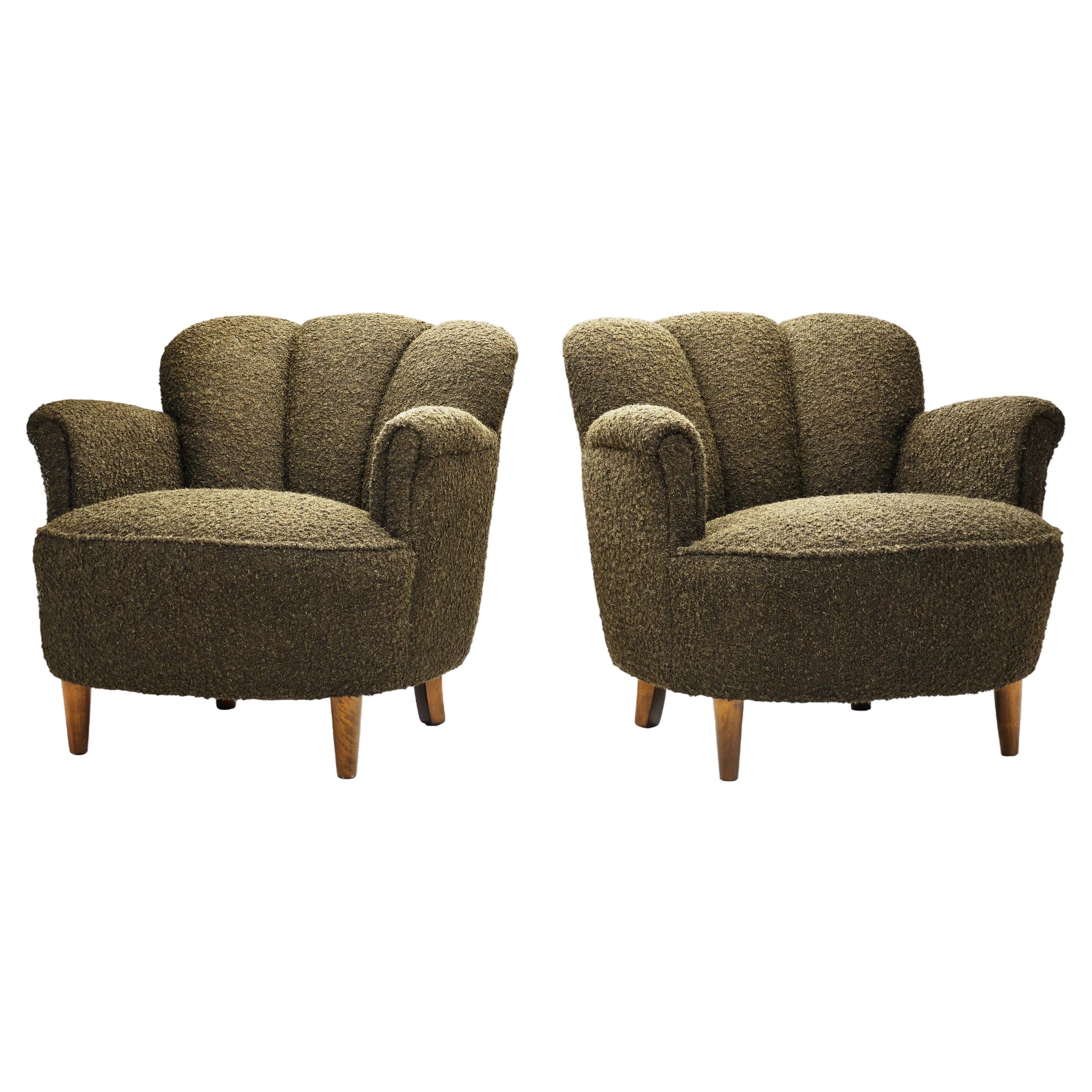 European Upholstered Art Deco Lounge Chairs, Europe 1930s For Sale