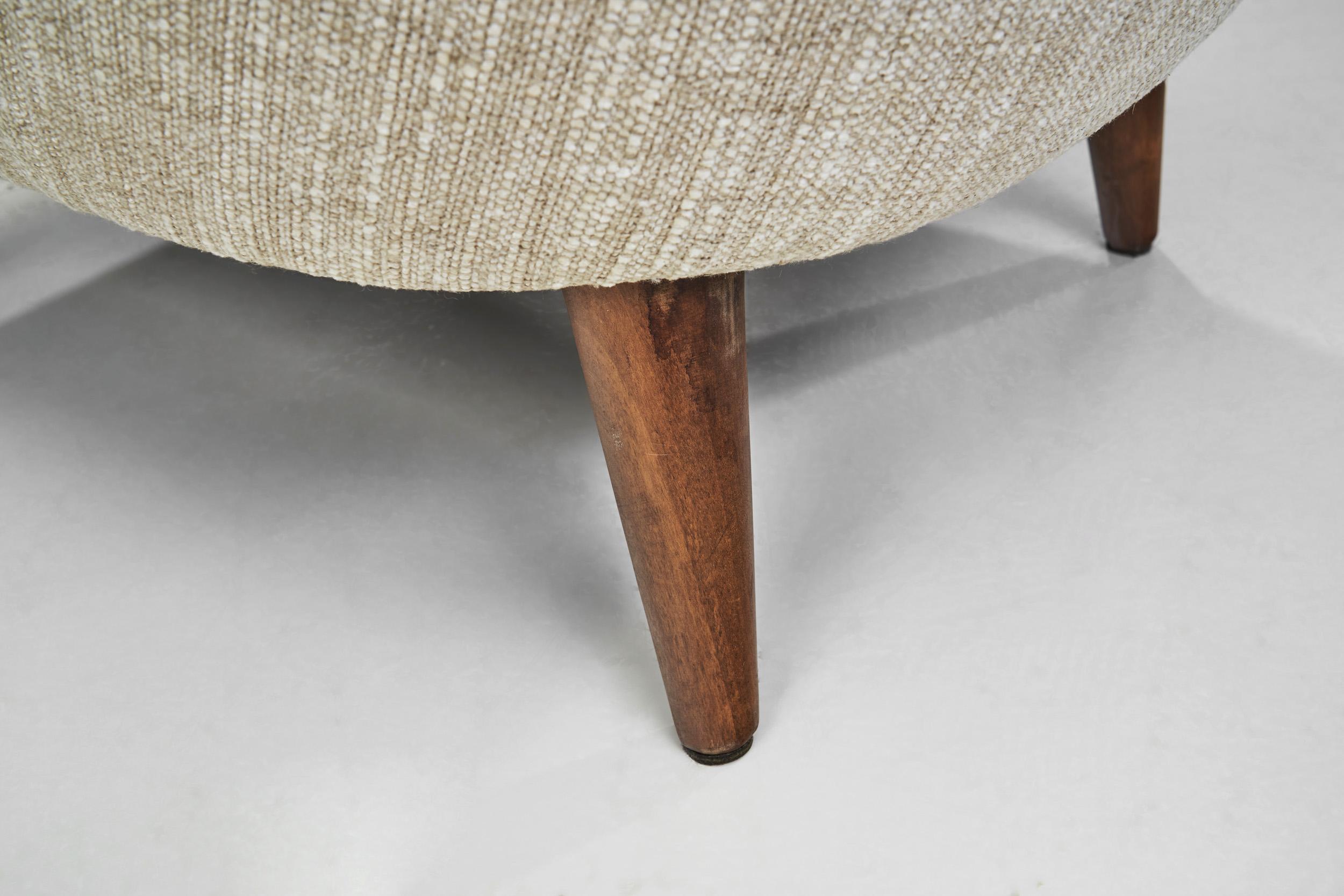 European Upholstered Lounge Chair, Europe, ca 1950s For Sale 8