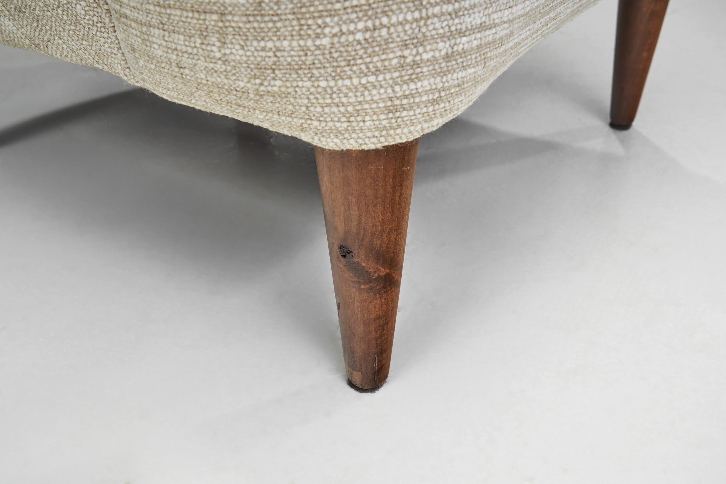 European Upholstered Lounge Chair, Europe, ca 1950s For Sale 10