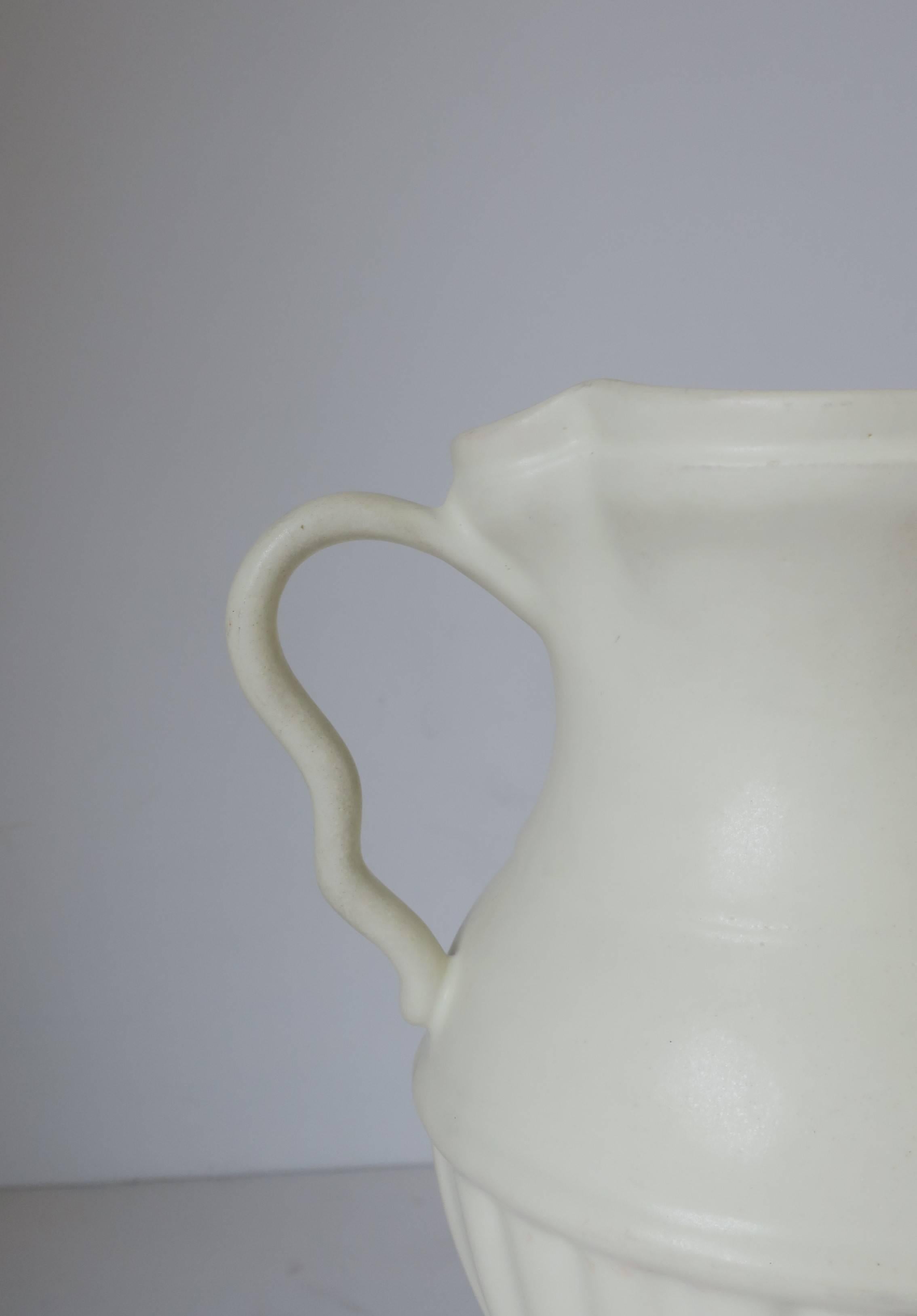 European White Urn Form Ceramic Pottery Vase 4
