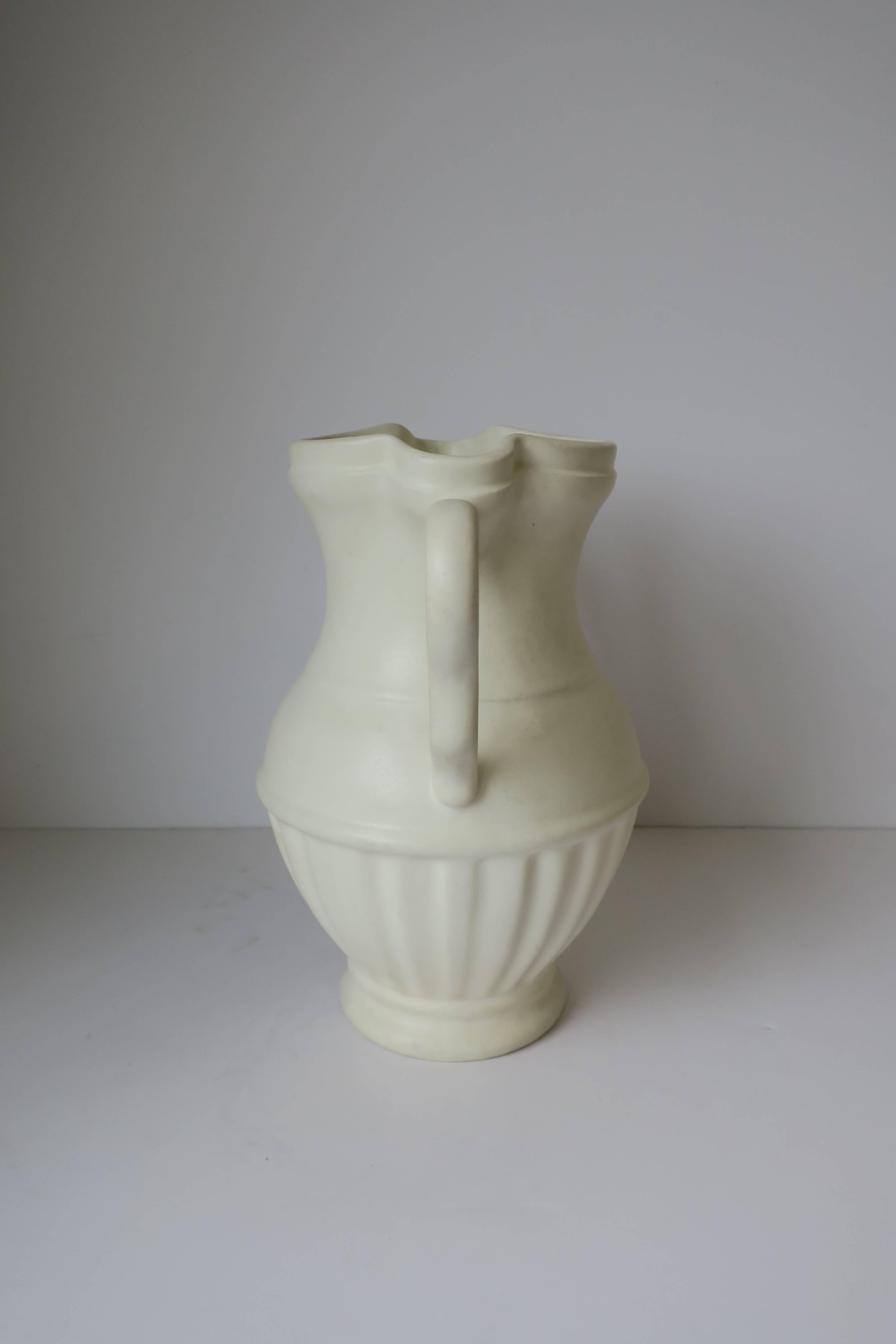 European White Urn Form Ceramic Pottery Vase 7