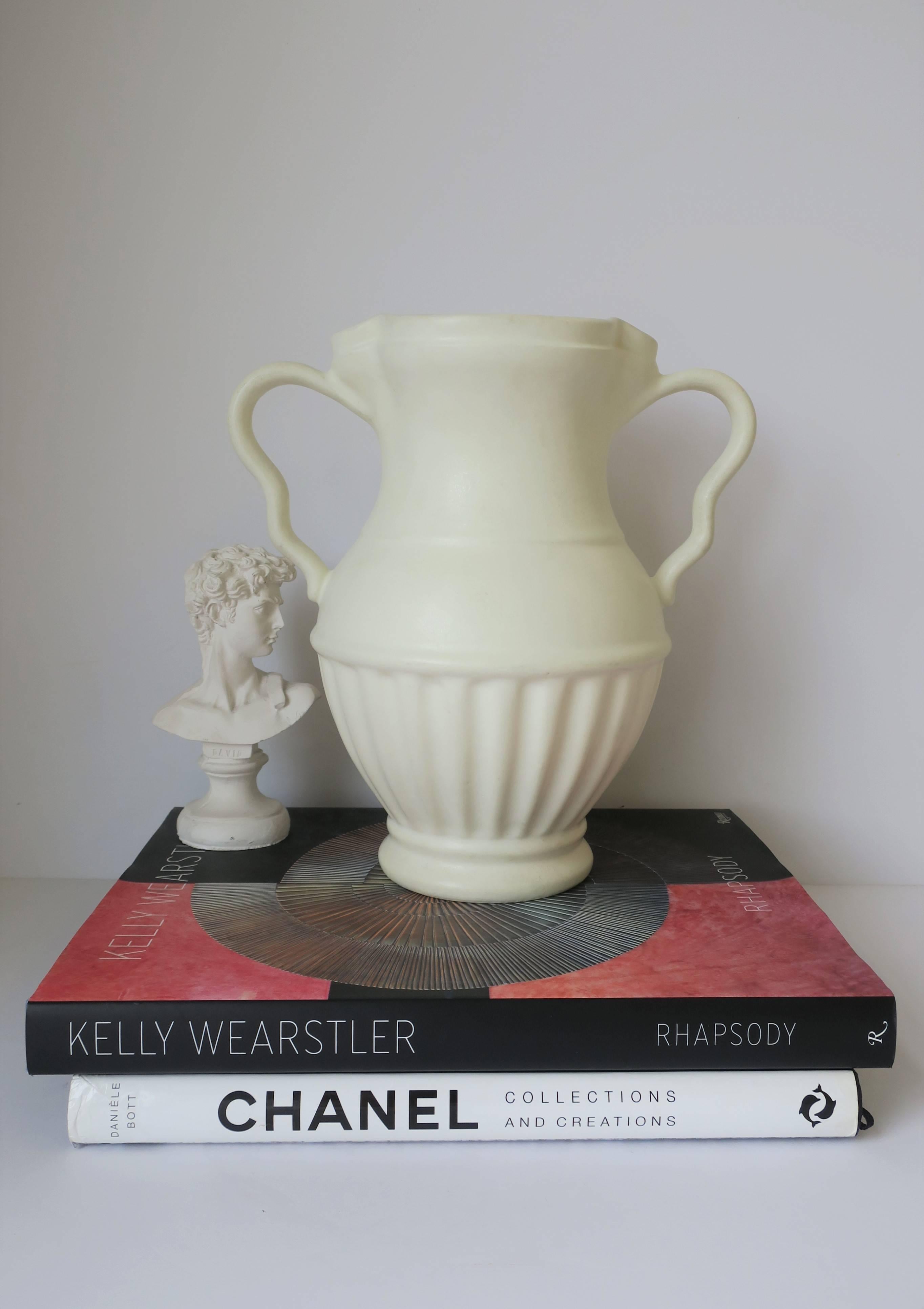 European White Urn Form Ceramic Pottery Vase 1